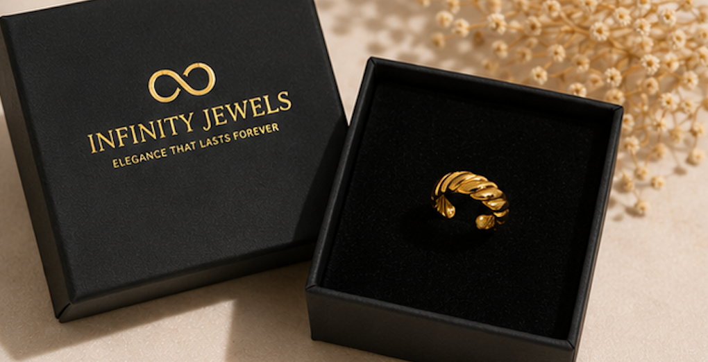 Gold Plated simple lines open ring