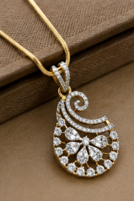 Curved Petal Drop Necklace Set