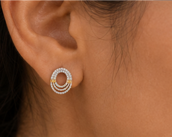 Layered Oval Ring Pendant Set