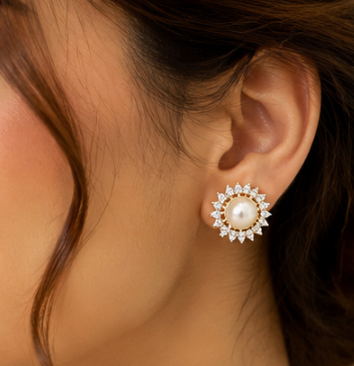 Pearl Sunburst Pendant Set