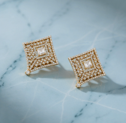 Layered Square Frame Pendant Set
