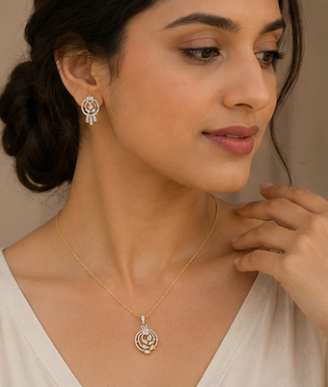Layered Spiral Stone Necklace Set