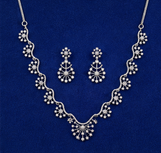 Radiating Bloom Link Necklace Set