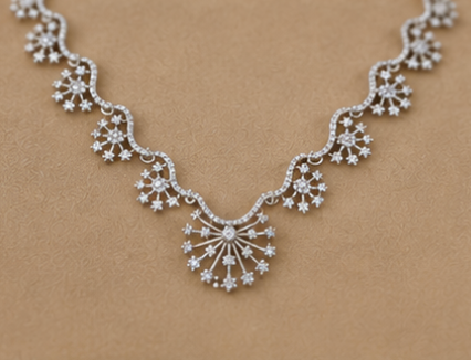 Radiating Bloom Link Necklace Set