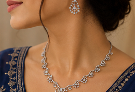 Radiating Bloom Link Necklace Set