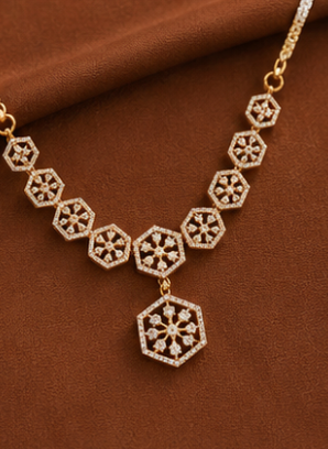 Hexagon Link Necklace Set
