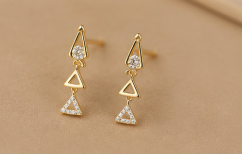 Geometric Arrow Triangle Necklace Set