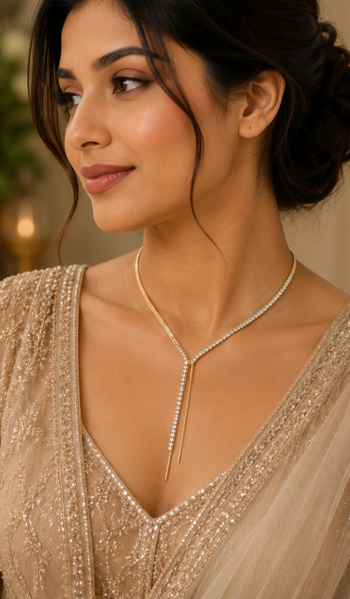 Glided Waterfall Necklace