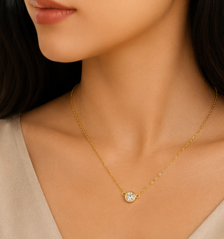 Solitaire Bezel Necklace