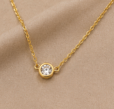 Solitaire Bezel Necklace