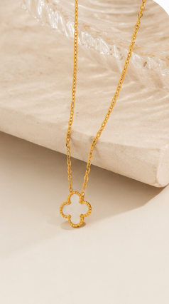 Gold Plated Single Four leaf Clover Necklace