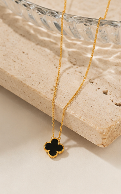 Gold Plated Single Four leaf Clover Necklace