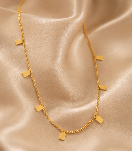 Gold Plated Geometric Charms Necklace