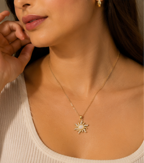 Sun and Opal Necklace