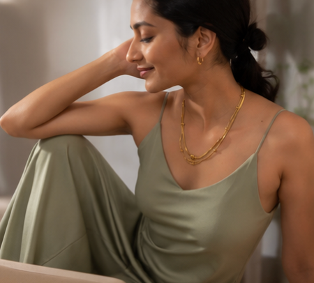 Glide Luxe Double Layer Beaded Necklace