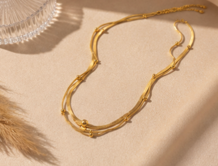 Glide Luxe Double Layer Beaded Necklace