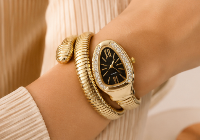 Serpentine Crystal Coil Watch