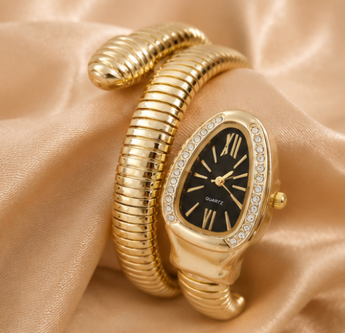 Serpentine Crystal Coil Watch