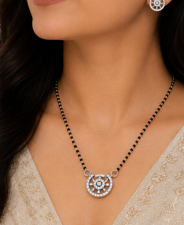 Divine Aura Circle Mangalsutra Set