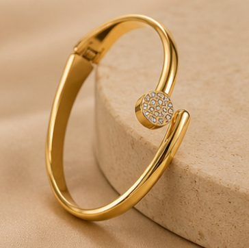 Paved Round Head Nail Bangle