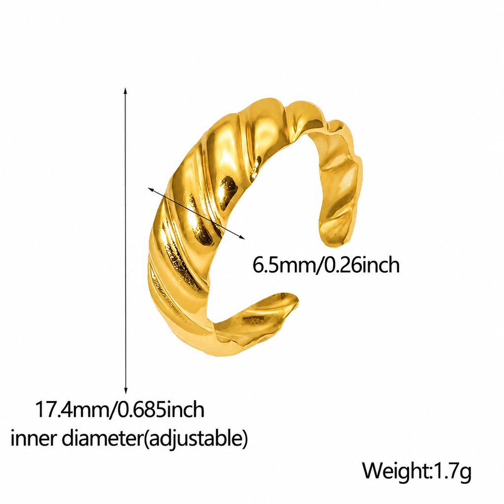 Gold Plated simple lines open ring