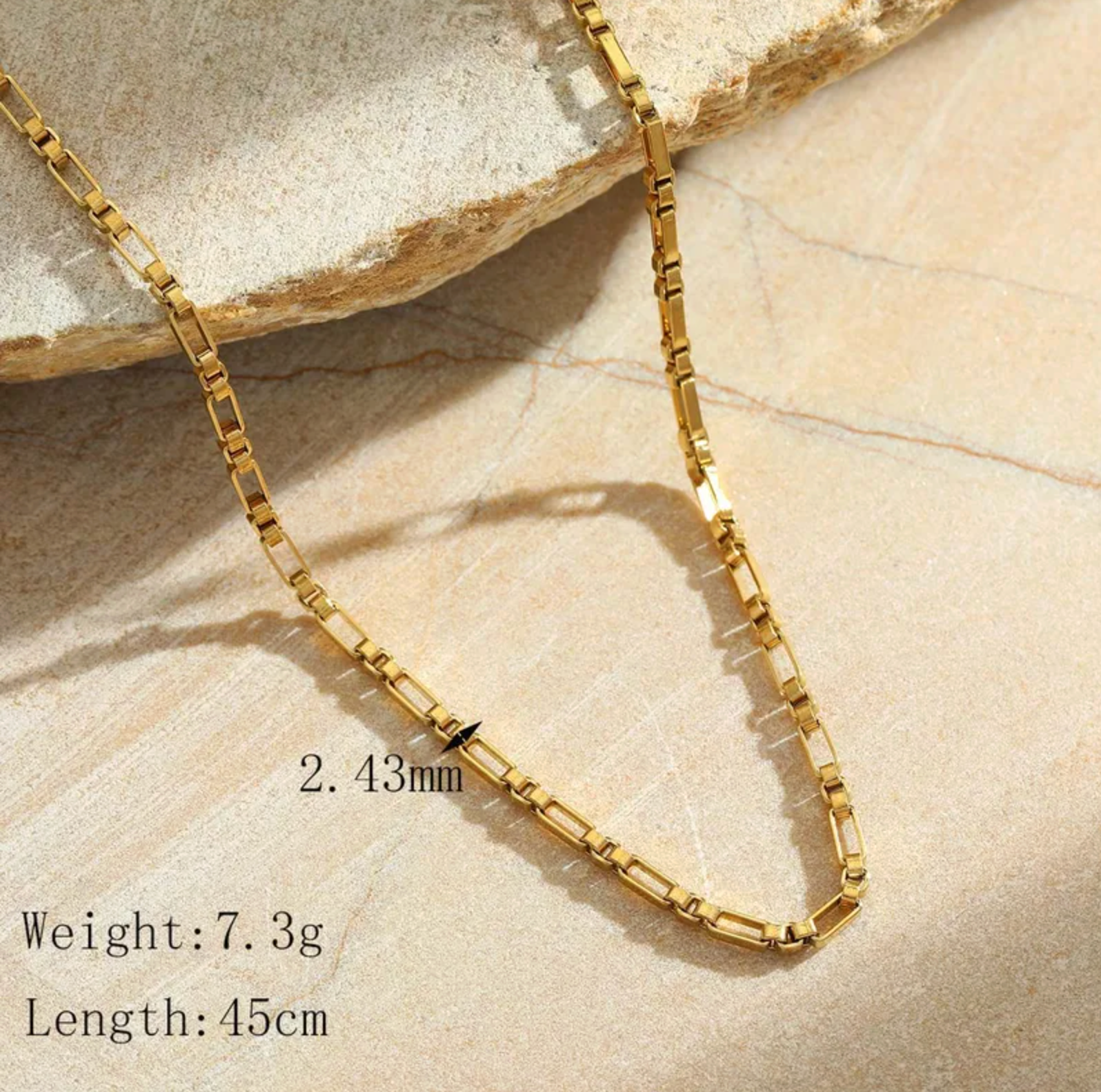 Sleek Rectangle Link Chain