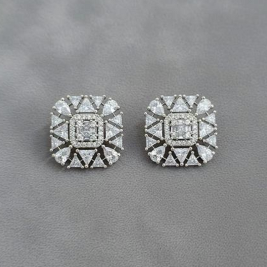 Square Prism Cluster Stud Earrings