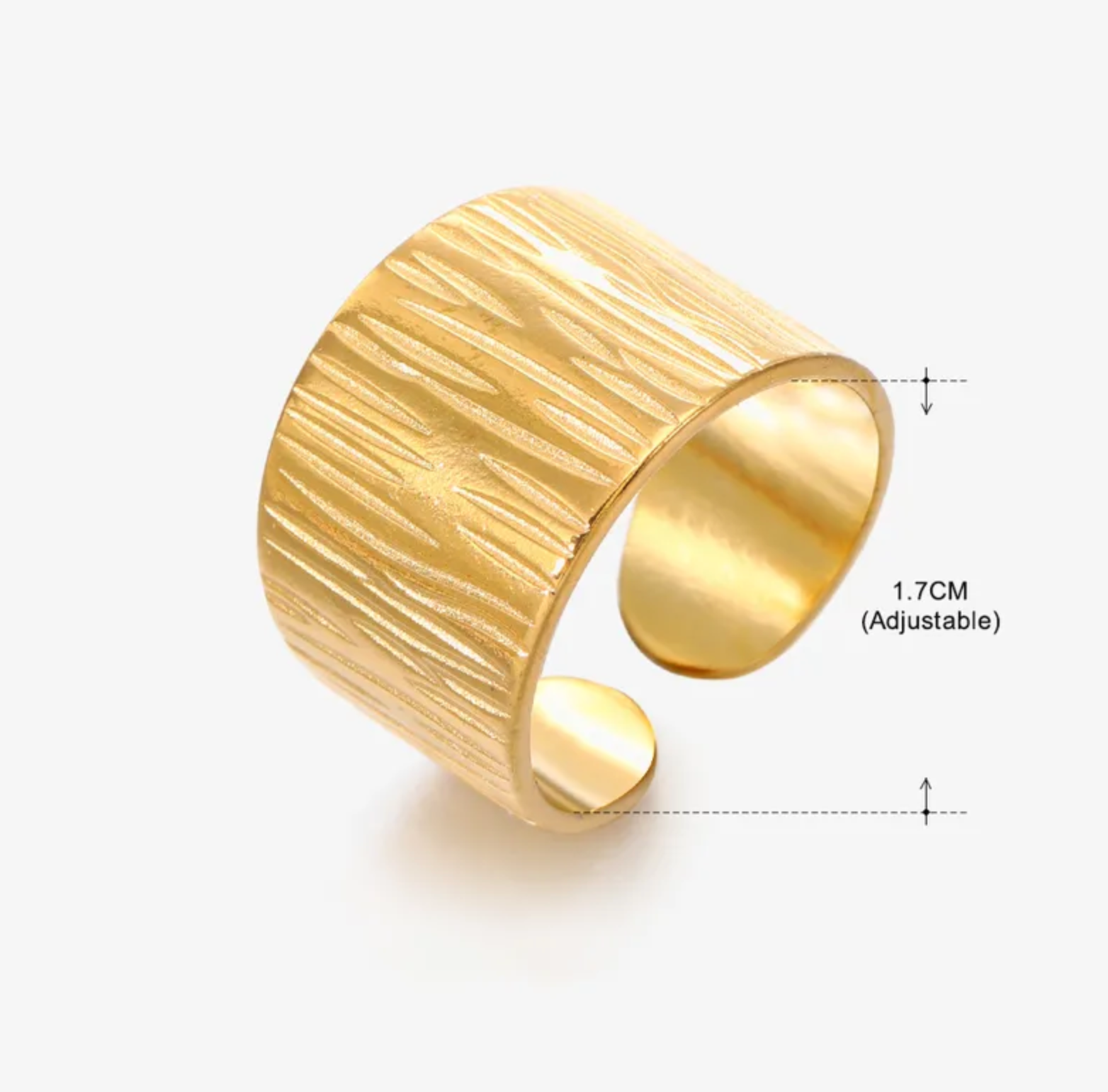 Textured Gold Cuff Ring