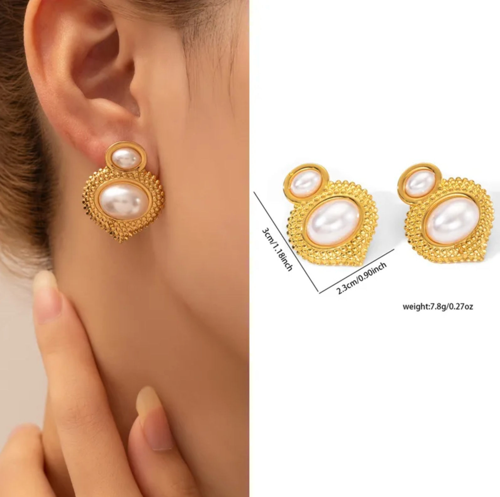 Timeless Grace Pearl Studs